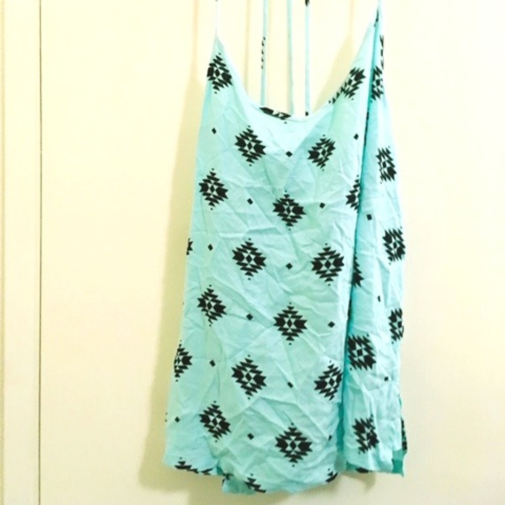 No boundaries Teal aztec racerback tank top Sz 3X